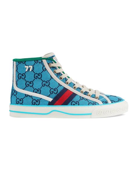 gucci tennis shoes 1977 blue|gucci tennis 1977 high top.